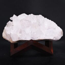 Clear Quartz Cluster on Timber Stand 12cm J2181 | Crystal Factory