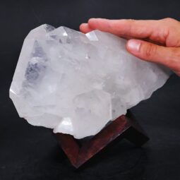 2.4kg Clear Quartz Cluster on Timber Stand 8cm J2182 5 Clear Quartz Cluster on Timber Stand 8cm J2182 | Crystal Factory