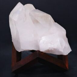 Clear Quartz Cluster on Timber Stand 12cm J2184 | Crystal Factory