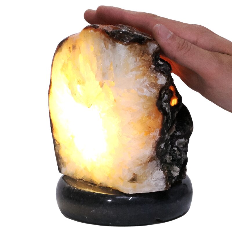 4.1kg Crystal Quartz River Agate Lamp White LED N2237 4 2.3kg Crystal Quartz River Agate Lamp N2237 | Crystal Factory