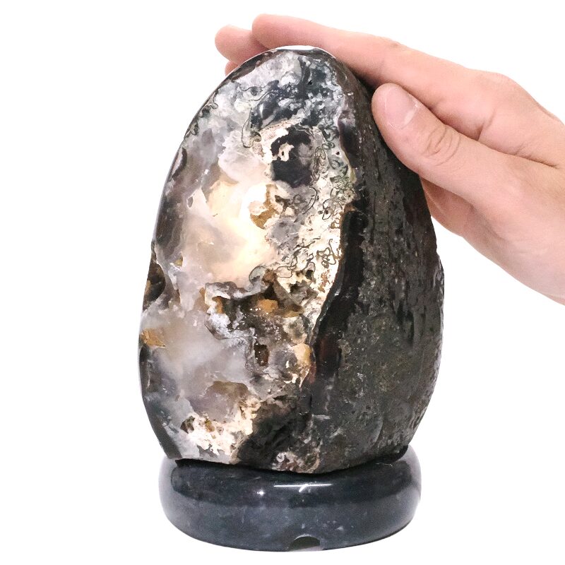 2.3kg Crystal Quartz River Agate Lamp White LED N2238 4 2.3kg Crystal Quartz River Agate Lamp N2238 | Crystal Factory