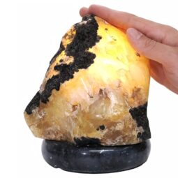 Golden Fire River Agate Lamp White LED N2243 | Crystal Factory