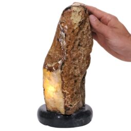 Golden Fire River Agate Lamp White LED N2246 | Crystal Factory