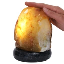 Golden Fire River Agate Lamp White LED N2248 | Crystal Factory