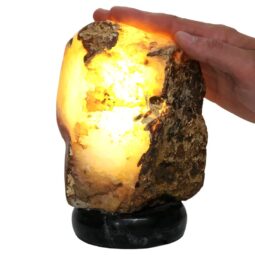 Golden Fire River Agate Lamp White LED N2249 | Crystal Factory