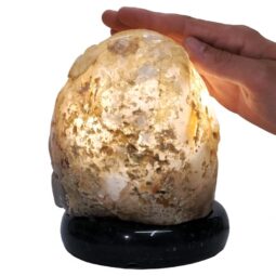 Golden Fire River Agate Lamp White LED N2250 | Crystal Factory