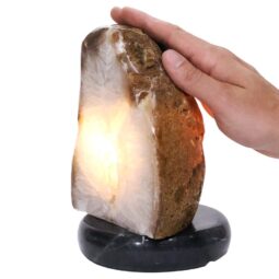 Golden Fire River Agate Lamp White LED N2254 | Crystal Factory