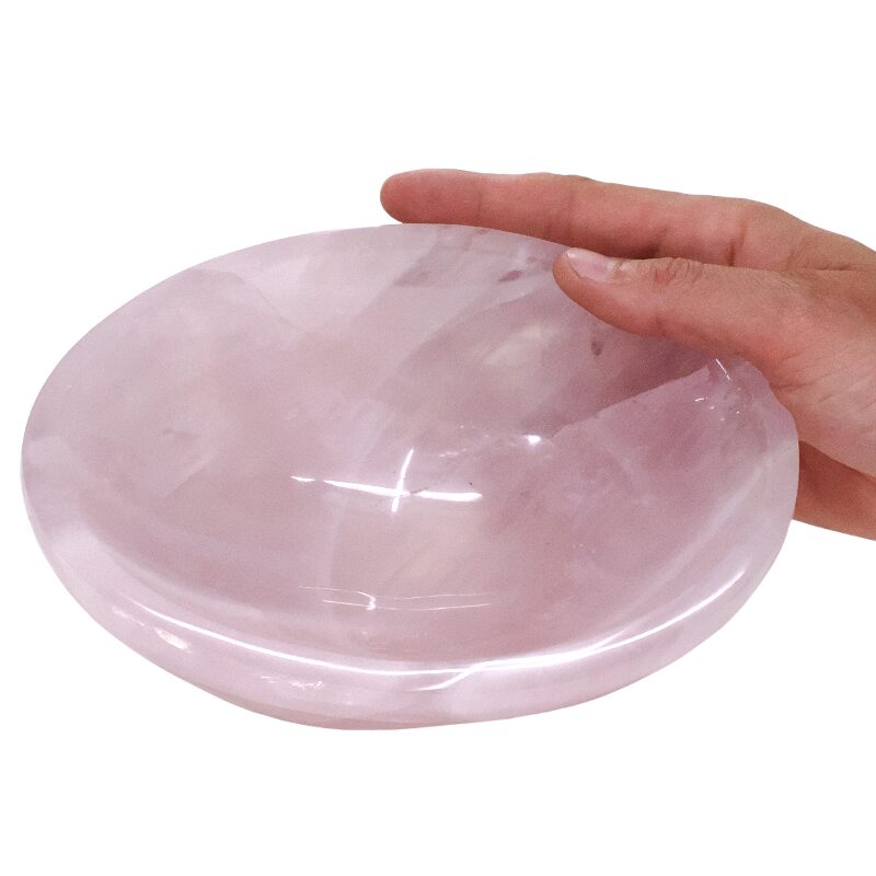 1.6kg Rose Quartz Bowl V47 5 1.6kg Rose Quartz Bowl V47 - Image 2