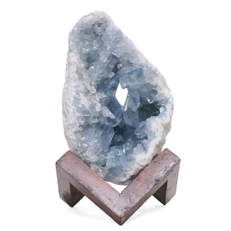 1.79kg Celestite Druze Cluster Specimen - With Timber 8cm Stand S1566 3 Celestite Druze Cluster Specimen - With Timber 8cm Stand S1566 | Crystal Factory