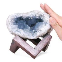 1.83kg Celestite Druze Cluster Specimen - With Timber 8cm Stand S1567 7 Celestite Druze Cluster Specimen - With Timber 8cm Stand S1567 | Crystal Factory