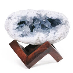 2.28kg Celestite Druze Cluster Specimen - With Timber 8cm Stand S1571 6 Celestite Druze Cluster Specimen – With Timber 8cm Stand S1571 | Crystal Factory