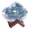 3.06kg Celestite Druze Cluster Specimen - With Timber 8cm Stand S1572 1 Celestite Druze Cluster Specimen – With Timber 8cm Stand S1572 | Crystal Factory