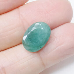 Emerald Faceted Oval Gemstone B767 | Crystal Factory