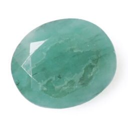 Emerald Faceted Oval Gemstone B768 | Crystal Factory