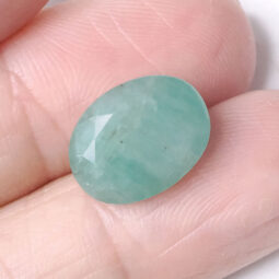 Emerald Faceted Oval Gemstone B769 | Crystal Factory