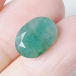 Emerald Faceted Oval Gemstone B771 | Crystal Factory