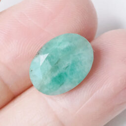 Emerald Faceted Oval Gemstone B772 | Crystal Factory