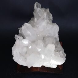 Clear Quartz Cluster on Timber Stand 12cm J2185 | Crystal Factory