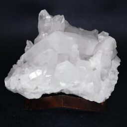 Clear Quartz Cluster on Timber Stand 12cm J2186 | Crystal Factory