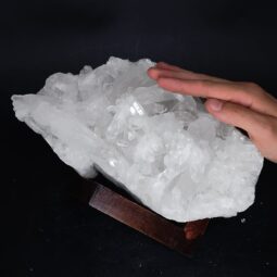 3.9kg Clear Quartz Cluster on Timber Stand 12cm J2188 5 Clear Quartz Cluster on Timber Stand 12cm J2188 | Crystal Factory