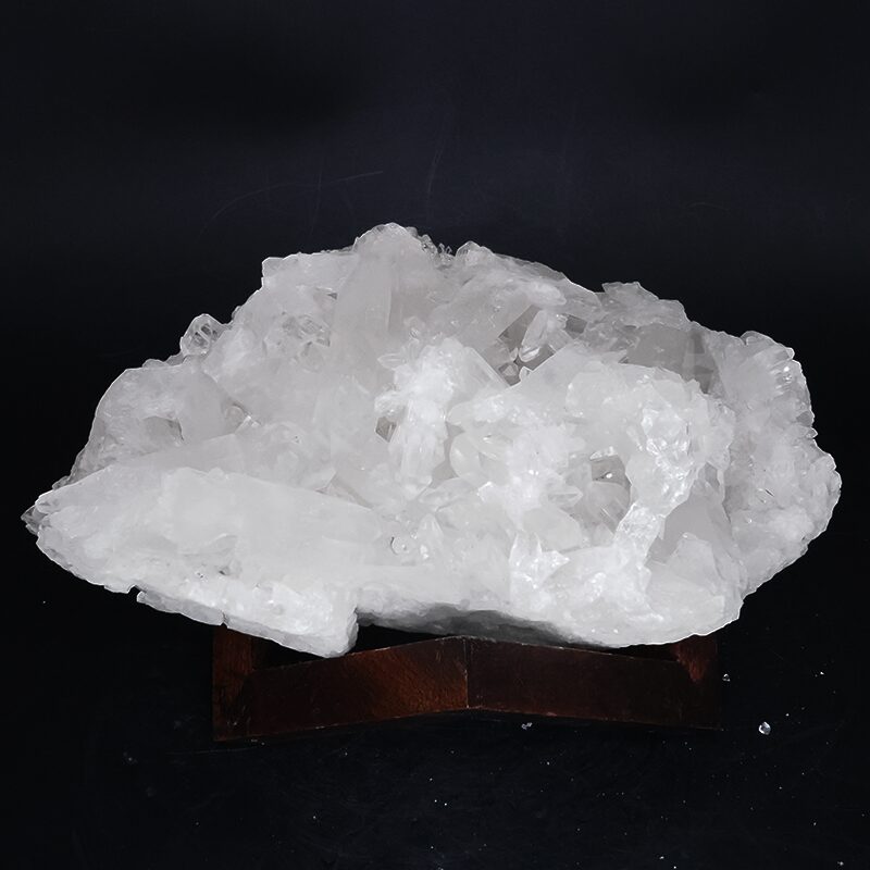 3.9kg Clear Quartz Cluster on Timber Stand 12cm J2188 3 Clear Quartz Cluster on Timber Stand 12cm J2188 | Crystal Factory