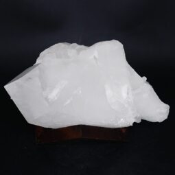 Clear Quartz Cluster on Timber Stand 12cm J2189 | Crystal Factory