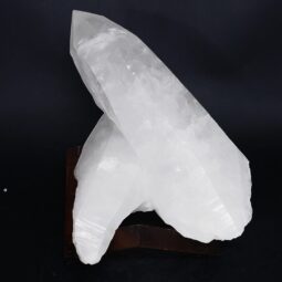 Clear Quartz Cluster on Timber Stand 12cm J2190 | Crystal Factory