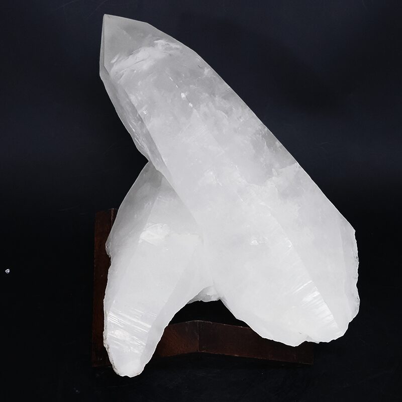 6.8kg Clear Quartz Cluster on Timber Stand 12cm J2190 3 Clear Quartz Cluster on Timber Stand 12cm J2190 | Crystal Factory