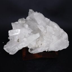 Clear Quartz Cluster on Timber Stand 12cm J2191 | Crystal Factory