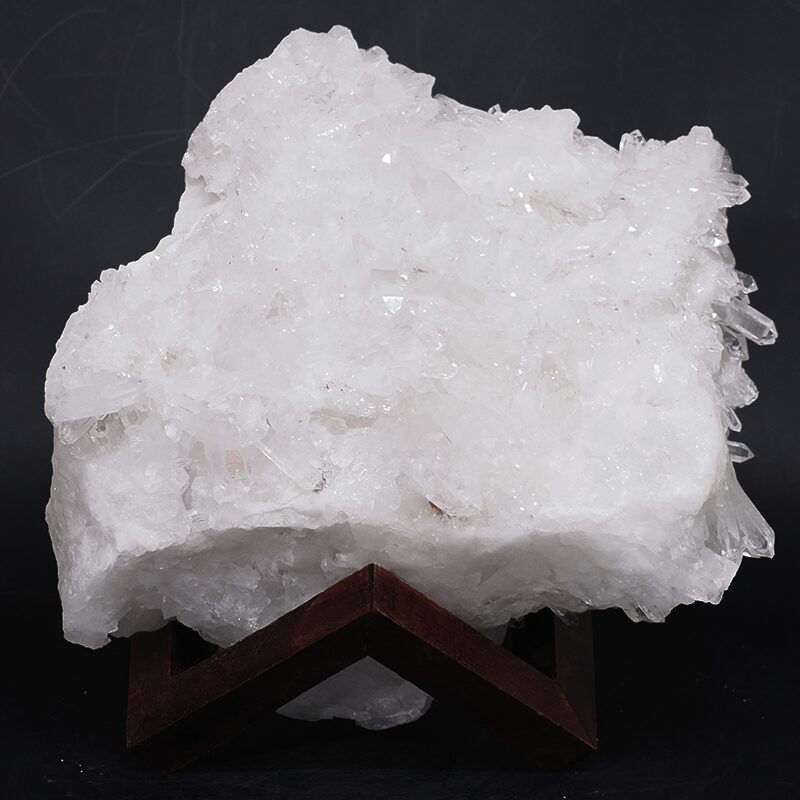 11.2kg Clear Quartz Cluster on Timber Stand 12cm J2192 3 Clear Quartz Cluster on Timber Stand 12cm J2192 | Crystal Factory