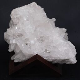 Clear Quartz Cluster on Timber Stand 12cm J2193 | Crystal Factory