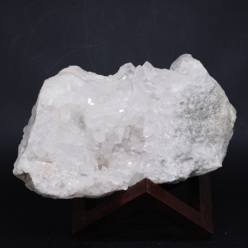9.5kg Clear Quartz Cluster on Timber Stand 12cm J2194 3 Clear Quartz Cluster on Timber Stand 12cm J2194 | Crystal Factory