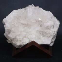 Clear Quartz Cluster on Timber Stand 12cm J2195 | Crystal Factory