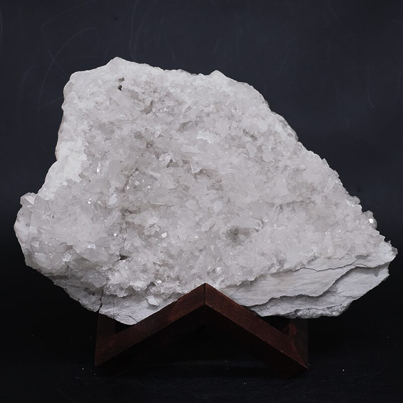7.6kg Clear Quartz Cluster on Timber Stand 12cm J2196 3 Clear Quartz Cluster on Timber Stand 12cm J2196 | Crystal Factory