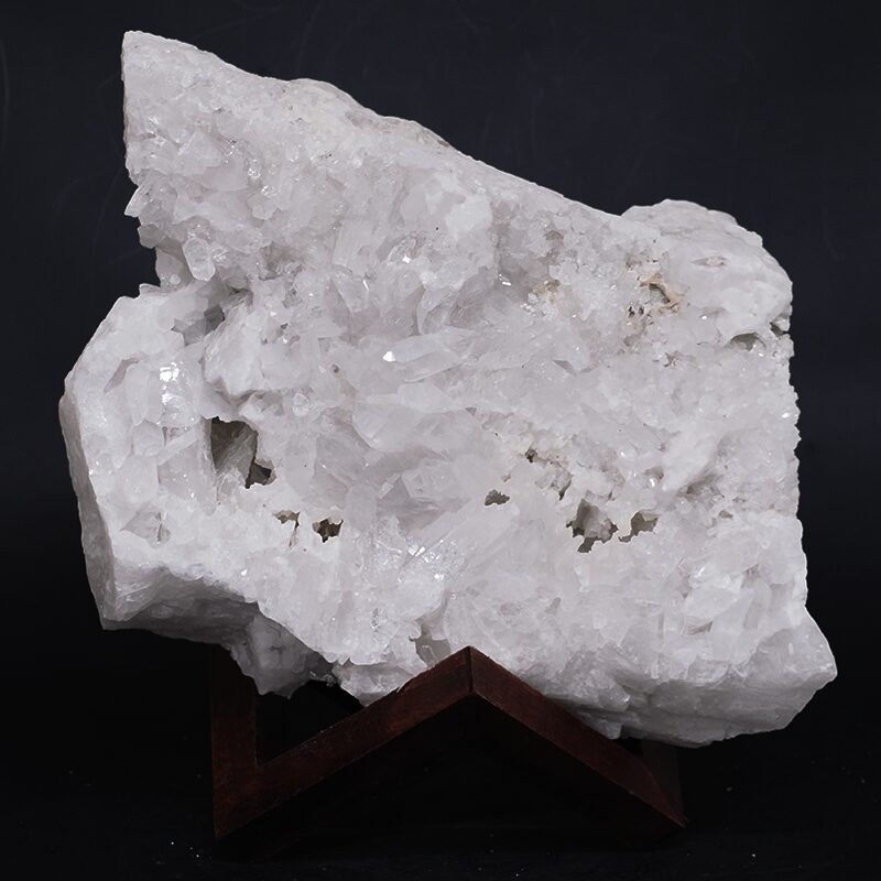 8.2kg Clear Quartz Cluster on Timber Stand 12cm J2197 3 Clear Quartz Cluster on Timber Stand 12cm J2197 | Crystal Factory