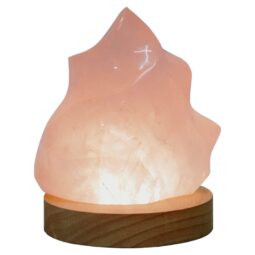 Rose Quartz Polished Flame Crystal with LED Large Light Base K1205 | Crystal Factory