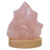 Rose Quartz Polished Flame Crystal with LED Large Light Base K1205 | Crystal Factory