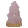 Rose Quartz Polished Flame Crystal with LED Large Light Base K1206 | Crystal Factory