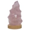 Rose Quartz Polished Flame Crystal with LED Large Light Base K1209 | Crystal Factory