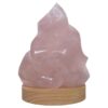 Rose Quartz Polished Flame Crystal with LED Large Light Base K1210 | Crystal Factory