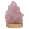 Rose Quartz Polished Flame Crystal with LED Large Light Base K1211 | Crystal Factory