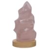 Rose Quartz Polished Flame Crystal with LED Large Light Base K1214 | Crystal Factory