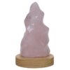 Rose Quartz Polished Flame Crystal with LED Large Light Base K1215 | Crystal Factory