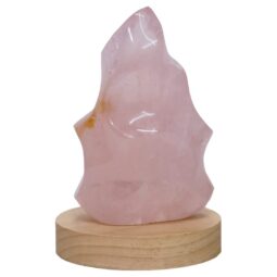 Rose Quartz Polished Flame Crystal with LED Large Light Base K1216 | Crystal Factory