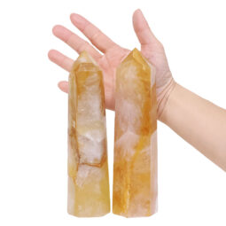 Madagascar Fire Quartz Terminated Point Set 2 Pieces B782 | Crystal Factory
