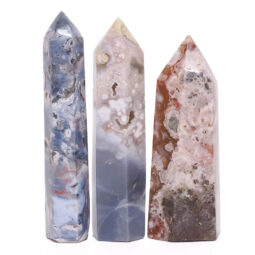 Madagascar Flower Agate Terminated Point Set 3 Pieces B775 | Crystsl Factory