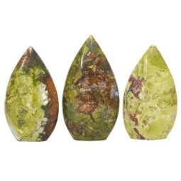 Madagascar Green Opal Teardrop Crystal Point Set 3 Pieces K1193 | Crystal Factory