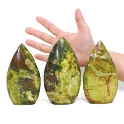 Madagascar Green Opal Teardrop Crystal Point Set 3 Pieces K1194 | Crystal Factory