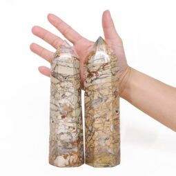 Madagascar Ibis Jasper Terminated Point Set 2 Pieces K1192 | Crystal Factory