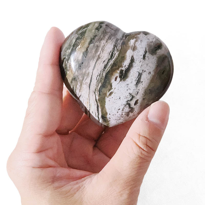Madagascar Ocean Jasper Heart (5-7cm) Set 9 Pieces 10 Madagascar Ocean Jasper Heart (5-7cm) Set 9 Pieces - Image 8
